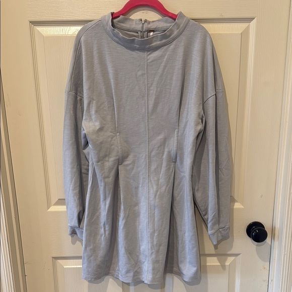 Free People grey mock neck sweatshirt dress, medium - Picture 1 of 7